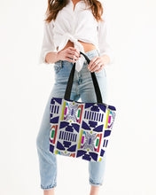 Load image into Gallery viewer, 3D Jeweled Flag Canvas Zip Tote
