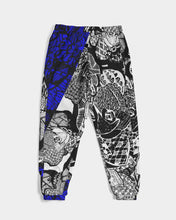 Load image into Gallery viewer, Marisa_Feather sketch details in BLUE Men&#39;s Track Pants
