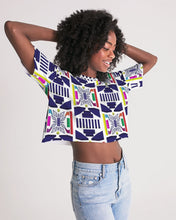 Load image into Gallery viewer, 3D Jeweled Flag Women&#39;s Lounge Cropped Tee
