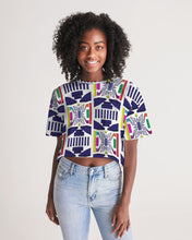 Load image into Gallery viewer, 3D Jeweled Flag Women&#39;s Lounge Cropped Tee
