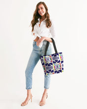 Load image into Gallery viewer, 3D Jeweled Flag Canvas Zip Tote
