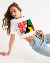 Load image into Gallery viewer, PRINTMAKING in White with Heritage colors Women&#39;s Cropped Tee
