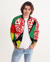 Load image into Gallery viewer, PRINTMAKING in White with Heritage colors Men&#39;s Bomber Jacket
