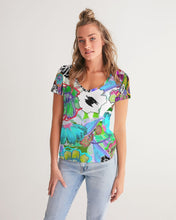 Load image into Gallery viewer, whole LOTTA flowers DOUBLE TAKE Women&#39;s V-Neck Tee
