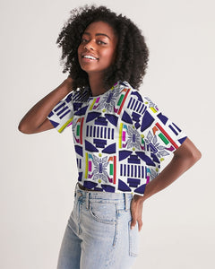 3D Jeweled Flag Women's Lounge Cropped Tee