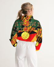 Load image into Gallery viewer, continuospeace1 heritage print Women&#39;s Cropped Windbreaker
