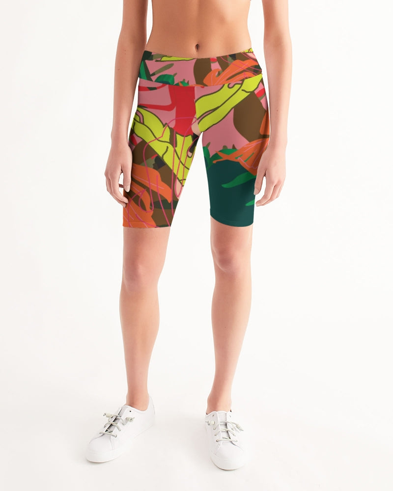MONSTERA Women's Mid-Rise Bike Shorts