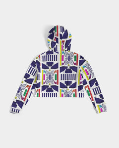 3D Jeweled Flag Women's Cropped Hoodie