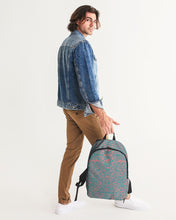 Load image into Gallery viewer, Coral &amp; Teal Tribal Lines  Large Backpack
