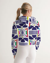 Load image into Gallery viewer, 3D Jeweled Flag Women&#39;s Cropped Hoodie
