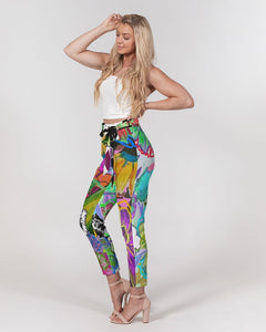 whole LOTTA flowers DOUBLE TAKE Women's Belted Tapered Pants