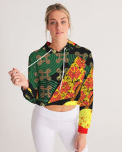 Load image into Gallery viewer, continuospeace1 heritage print Women&#39;s Cropped Hoodie
