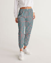 Load image into Gallery viewer, Coral &amp; Teal Tribal Lines  Women&#39;s Track Pants
