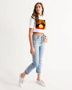 continuospeace1 heritage print Women's Cropped Tee
