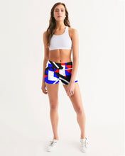 Load image into Gallery viewer, 80s Diamond half Women&#39;s Mid-Rise Yoga Shorts

