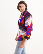 Load image into Gallery viewer, 80s Diamond Primary Paint Swipe Men&#39;s Bomber Jacket

