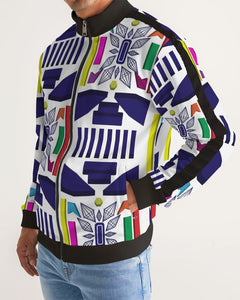 3D Jeweled Flag Men's Stripe-Sleeve Track Jacket