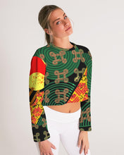 Load image into Gallery viewer, continuospeace1 heritage print Women&#39;s Cropped Sweatshirt
