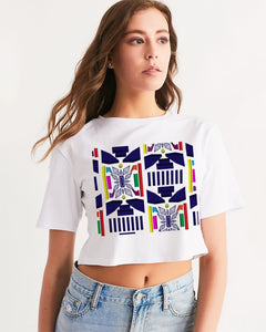 3D Jeweled Flag Women's Cropped Tee