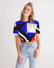 Load image into Gallery viewer, 80s Diamond half Women&#39;s Twist-Front Cropped Tee
