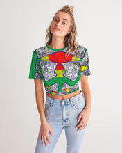 Load image into Gallery viewer, FUNKARA POLYGON CLOTH 1 Women&#39;s Twist-Front Cropped Tee
