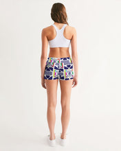 Load image into Gallery viewer, 3D Jeweled Flag Women&#39;s Mid-Rise Yoga Shorts
