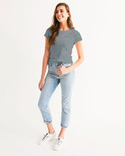 Load image into Gallery viewer, Coral &amp; Teal Tribal Lines  Women&#39;s Tee
