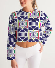 Load image into Gallery viewer, 3D Jeweled Flag Women&#39;s Cropped Sweatshirt
