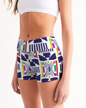 Load image into Gallery viewer, 3D Jeweled Flag Women&#39;s Mid-Rise Yoga Shorts
