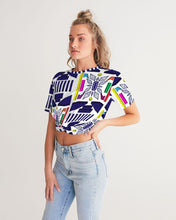 Load image into Gallery viewer, 3D Jeweled Flag Women&#39;s Twist-Front Cropped Tee
