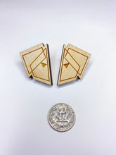 Load image into Gallery viewer, NATURAL FRAGMENTS &quot;MINI Mag Geo Shard&quot; Megabyte-size Wooden Earrings
