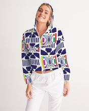 Load image into Gallery viewer, 3D Jeweled Flag Women&#39;s Cropped Windbreaker
