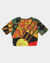 Load image into Gallery viewer, continuospeace1 heritage print Women&#39;s Twist-Front Cropped Tee
