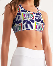 Load image into Gallery viewer, 3D Jeweled Flag Women&#39;s Seamless Sports Bra
