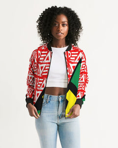 PRINTMAKING in White with Heritage colors Women's Bomber Jacket