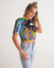 Load image into Gallery viewer, whole LOTTA flowers DOUBLE TAKE Women&#39;s Twist-Front Cropped Tee
