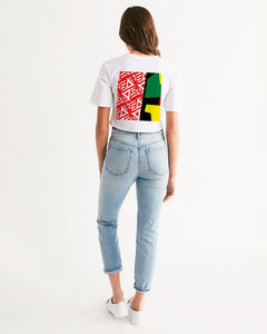 PRINTMAKING in White with Heritage colors Women's Cropped Tee