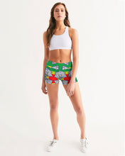 Load image into Gallery viewer, FUNKARA POLYGON CLOTH 1 Women&#39;s Mid-Rise Yoga Shorts
