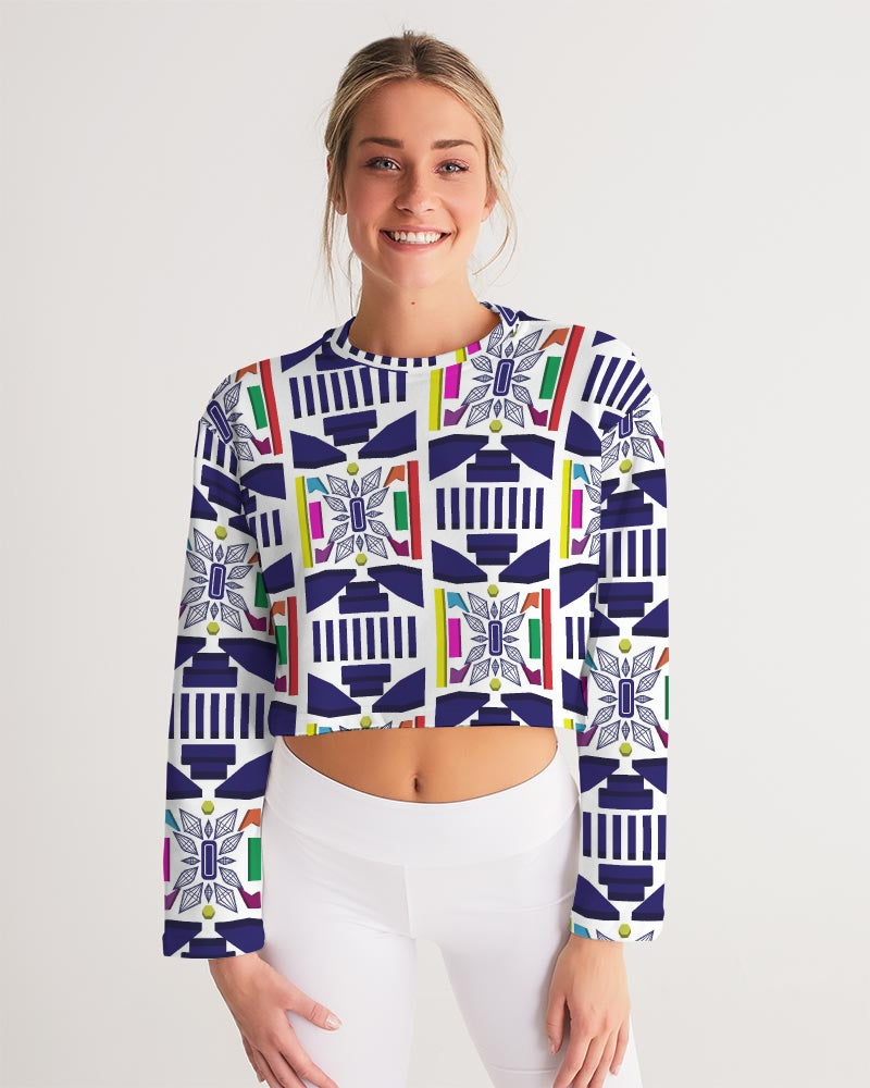 3D Jeweled Flag Women's Cropped Sweatshirt