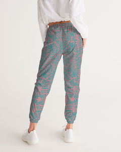 Coral & Teal Tribal Lines  Women's Track Pants