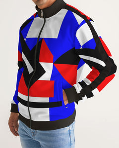 80s Diamond half Men's Stripe-Sleeve Track Jacket