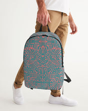 Load image into Gallery viewer, Coral &amp; Teal Tribal Lines  Large Backpack
