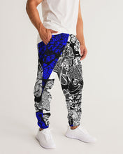 Load image into Gallery viewer, Marisa_Feather sketch details in BLUE Men&#39;s Track Pants
