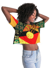 Load image into Gallery viewer, continuospeace1 heritage print Women&#39;s Lounge Cropped Tee
