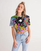 Load image into Gallery viewer, whole LOTTA flowers DOUBLE TAKE Women&#39;s Twist-Front Cropped Tee
