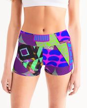 Load image into Gallery viewer, PURPLE-ATED FUNKARA Women&#39;s Mid-Rise Yoga Shorts
