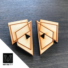 Load image into Gallery viewer, NATURAL FRAGMENTS &quot;Mag Geo Shard&quot; GIG-size Wooden Earrings
