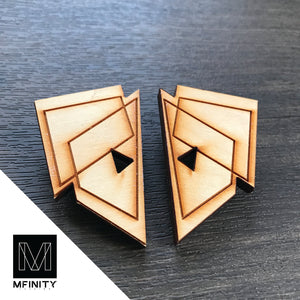 NATURAL FRAGMENTS "Mag Geo Shard" GIG-size Wooden Earrings
